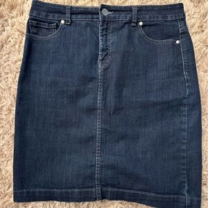 Style & Co. Dark Blue Classic Denim Skirt Tummy Control Size 30